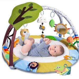 Baby Activity Play Gym Mat with Hanging Toys - Green/Blue